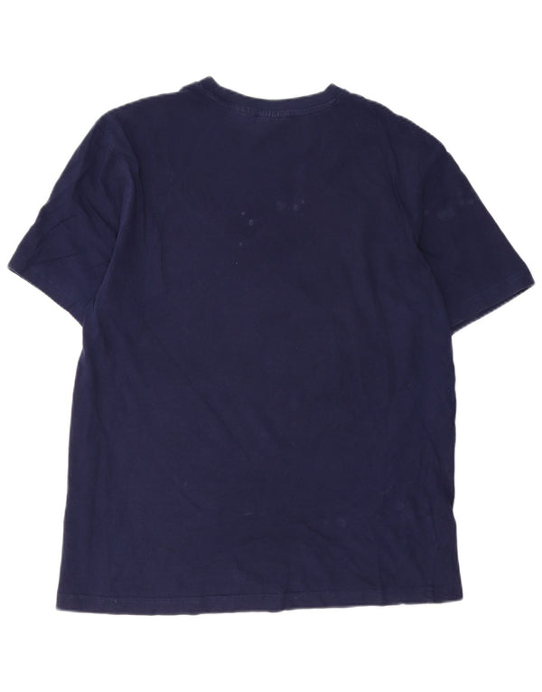 Fila Mens Graphic T-Shirt Top Médio Algodão Azul Marinho