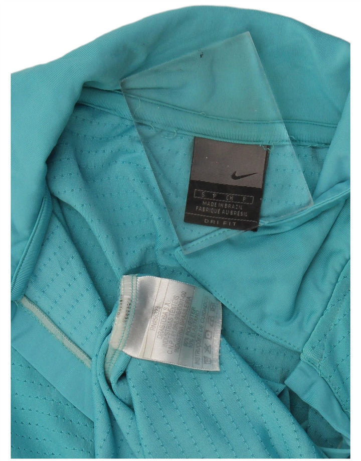 Camisa polo feminina Nike Dri Fit UK 10 pequena turquesa poliéster