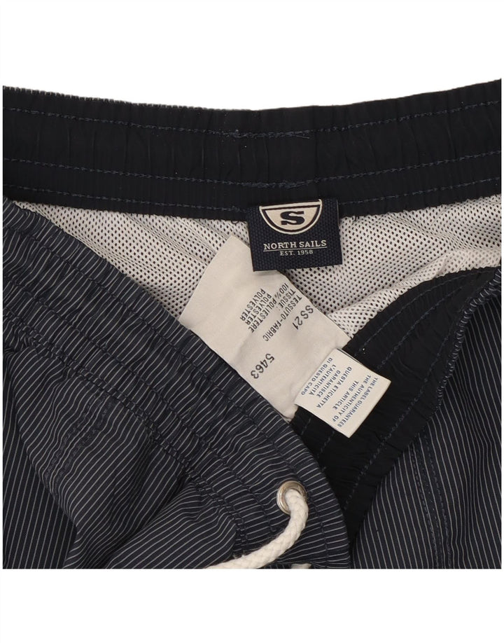 Shorts de natação masculino North Sails grande poliéster listrado azul marinho