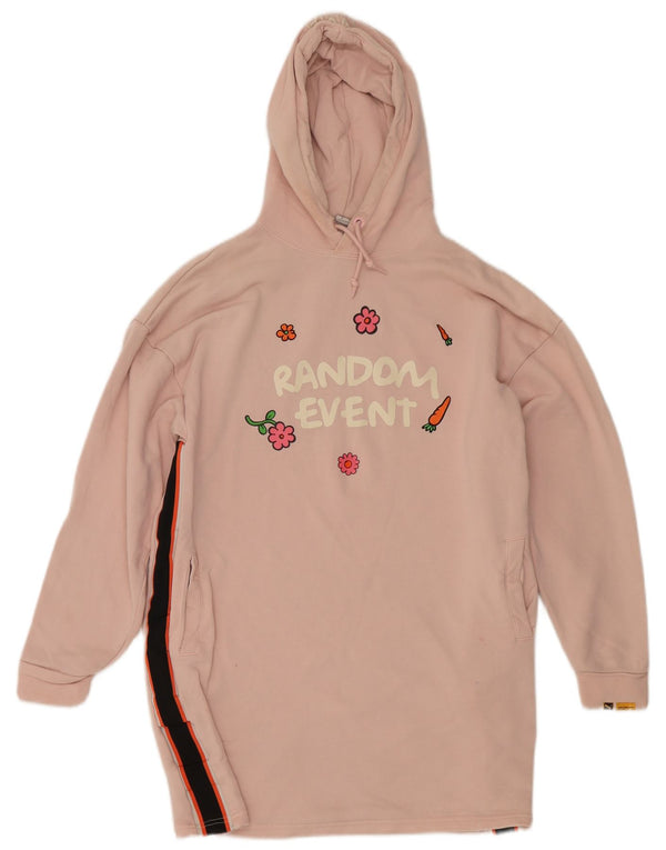 Vestido feminino Puma com capuz grande e gráfico UK 10 pequeno bloco colorido rosa