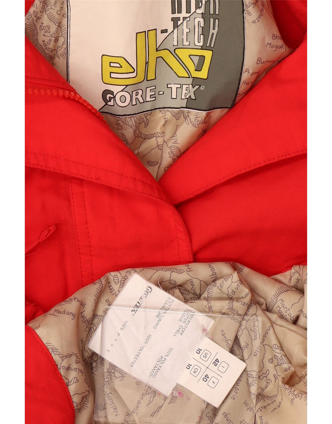 Jaqueta de esqui feminina ELHO Gore-Tex Loose Fit IT 42 poliamida vermelha média