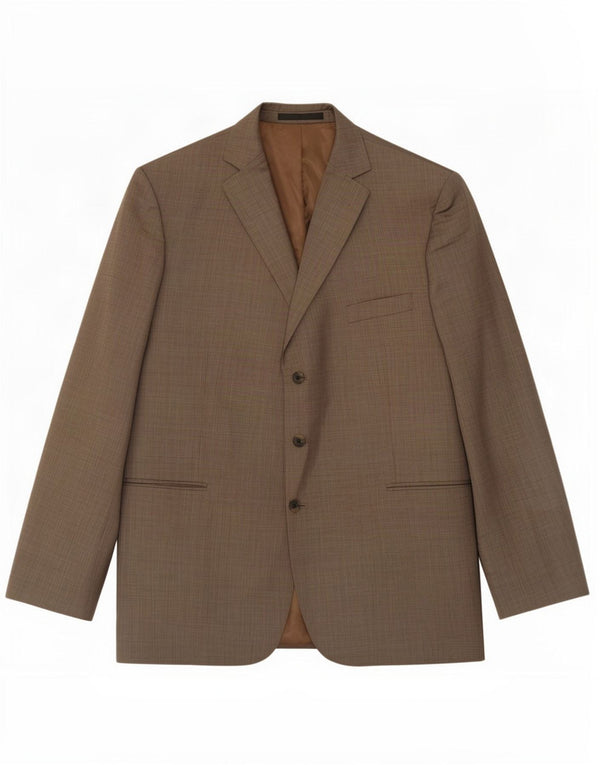 Jaqueta blazer masculina de 3 botões Marks & Spencer Reino Unido 48 2XL lã bege