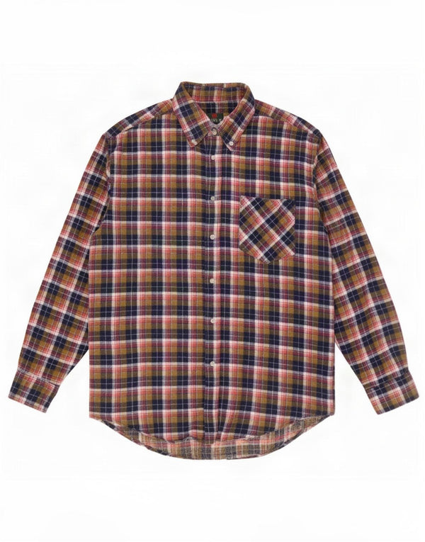 Camisa masculina de flanela Nanuk grande algodão xadrez multicolorido
