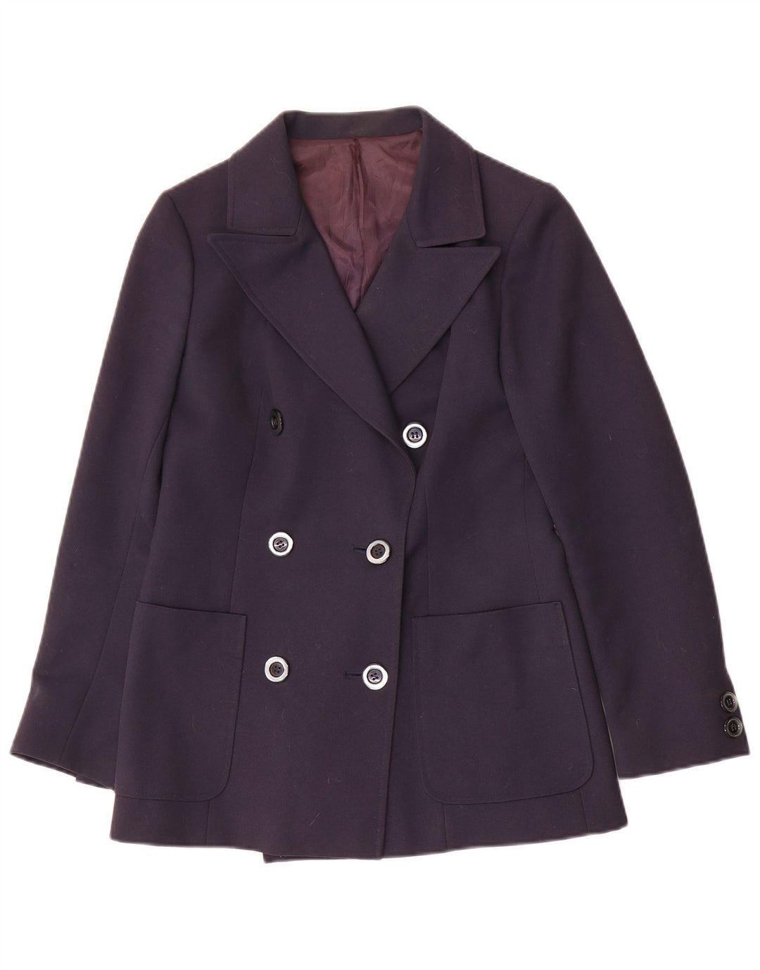 Jaqueta blazer feminina vintage com peito duplo IT 42 azul marinho médio