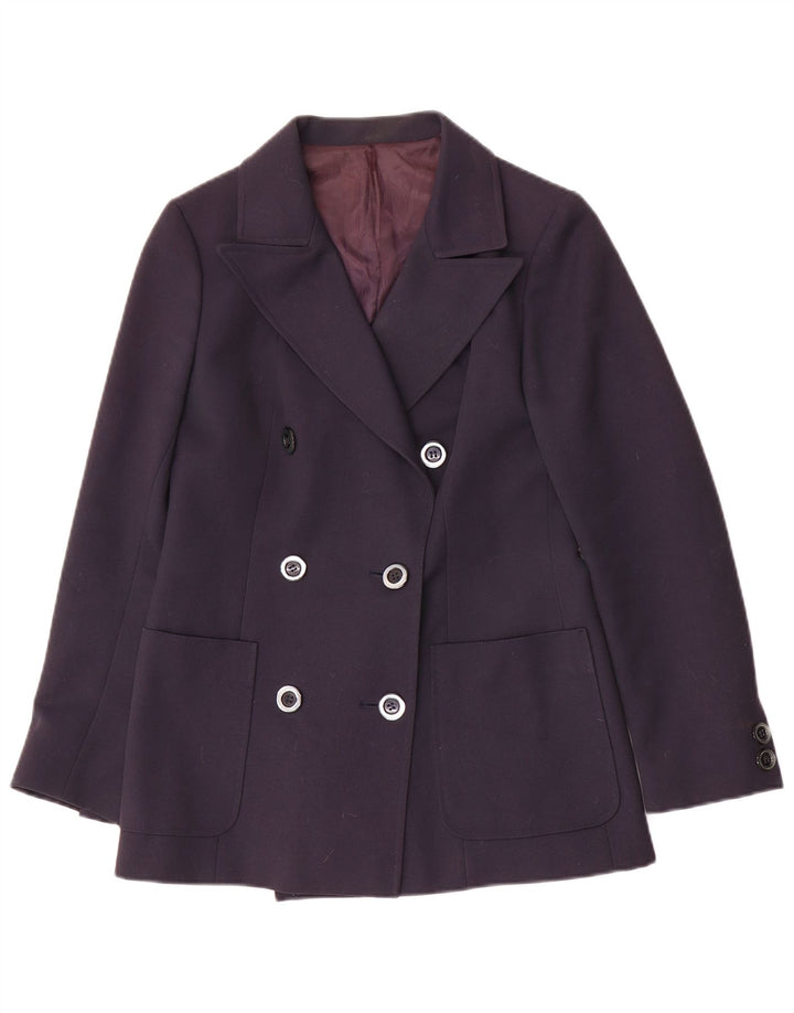 Jaqueta blazer feminina vintage com peito duplo IT 42 azul marinho médio