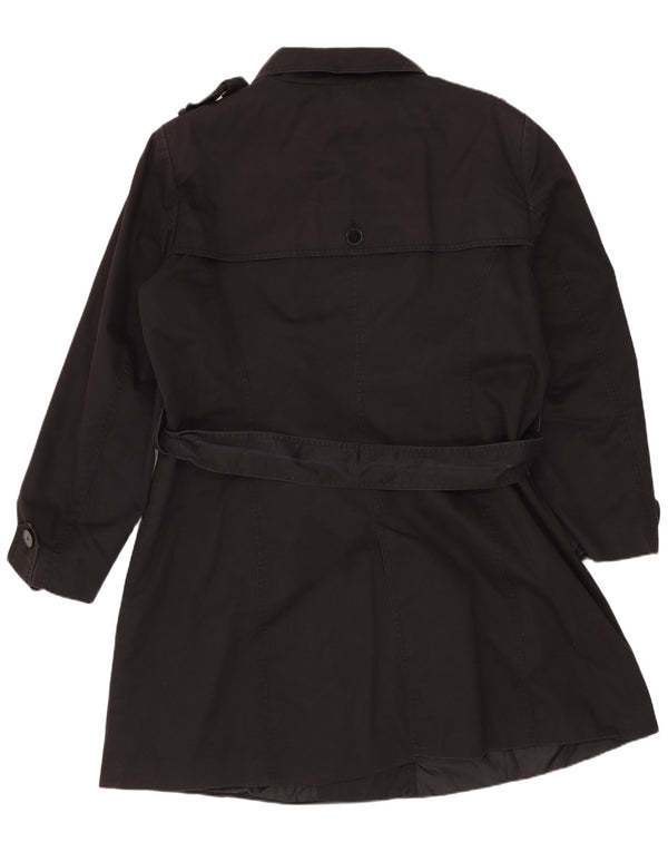 Zara Trench Coat feminino UK 20 2XL algodão azul marinho