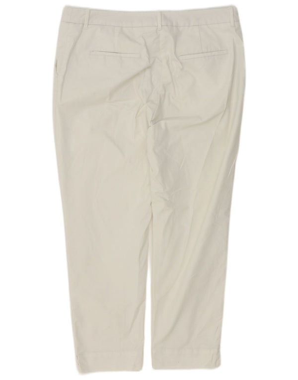 Calça feminina cortada reta Marks & Spencer Reino Unido 14 grande W36 L25 branca