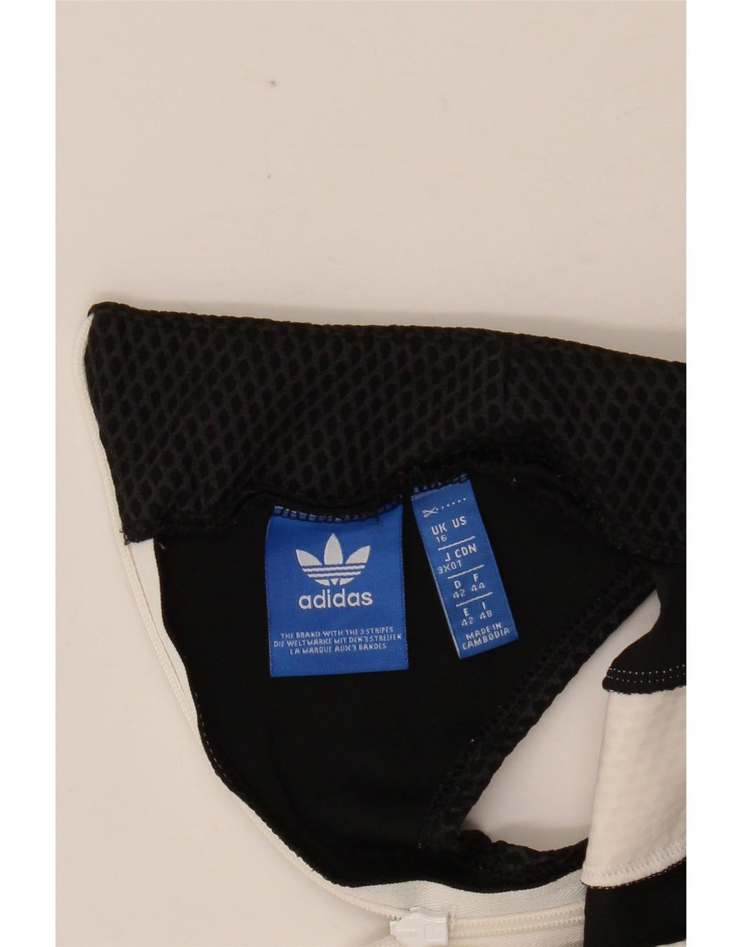 ADIDAS Womens Graphic Bodycon Dress UK 16 Large White Colourblock