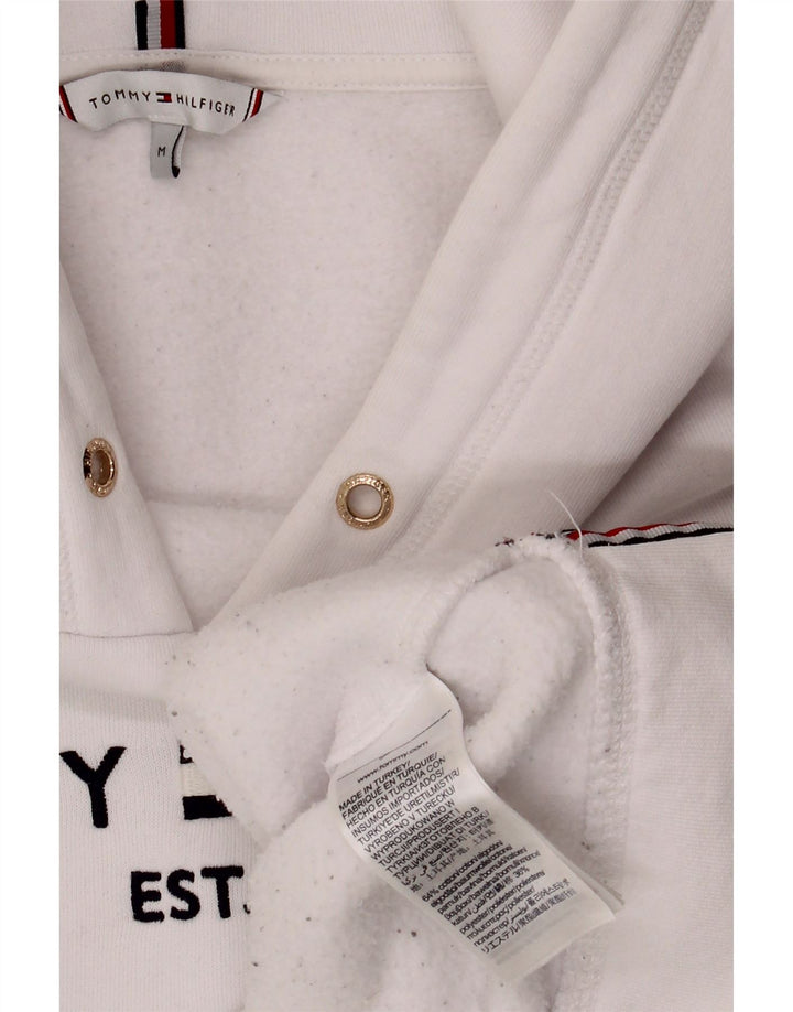 Suéter com capuz gráfico grande TOMMY HILFIGER feminino Reino Unido 14 médio branco