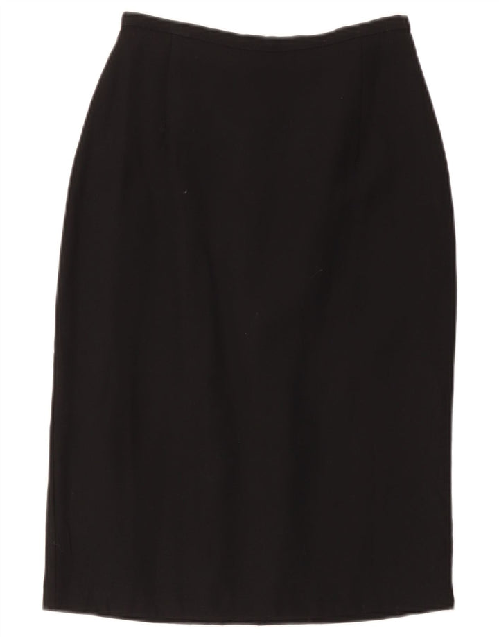 Saia lápis feminina Marks & Spencer St. Michael Reino Unido 8 pequena W26 preta