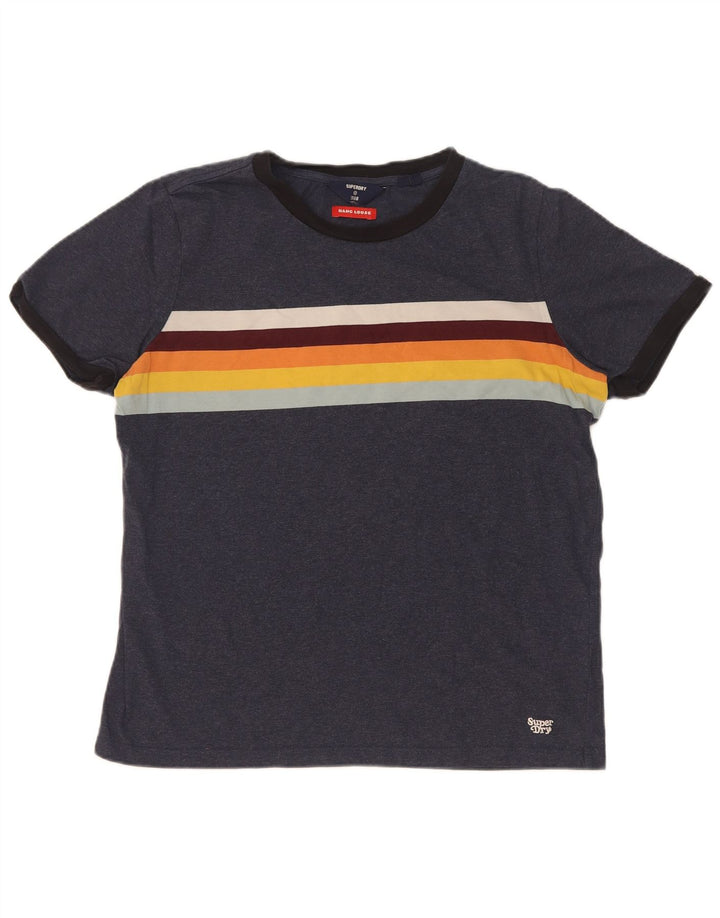 Camiseta masculina Superdry Top médio azul marinho Colourblock