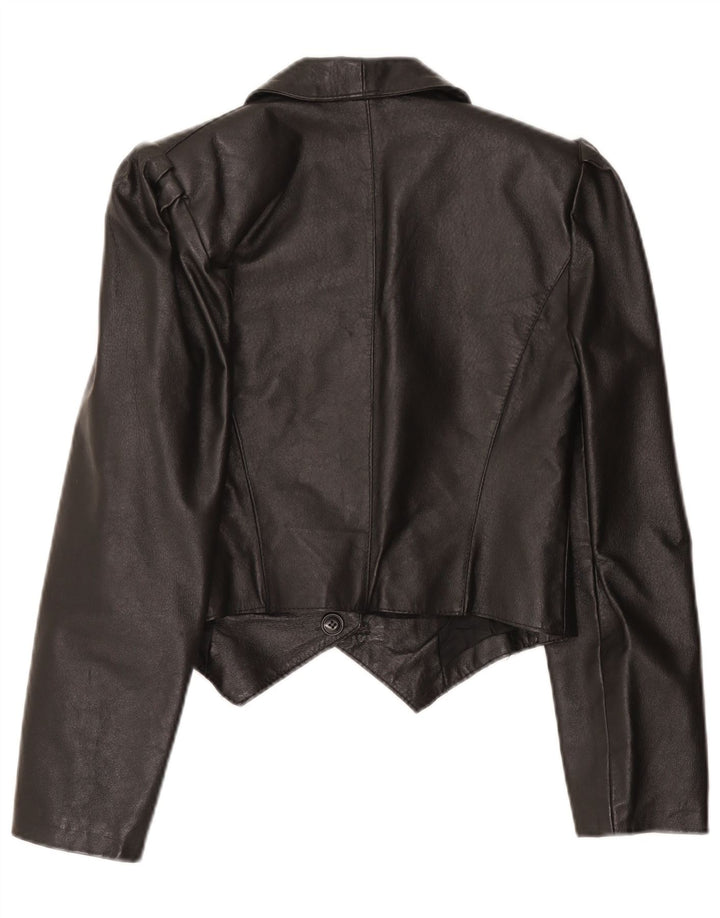 Jaqueta blazer feminina vintage com 1 botão Reino Unido 10 pequena preta
