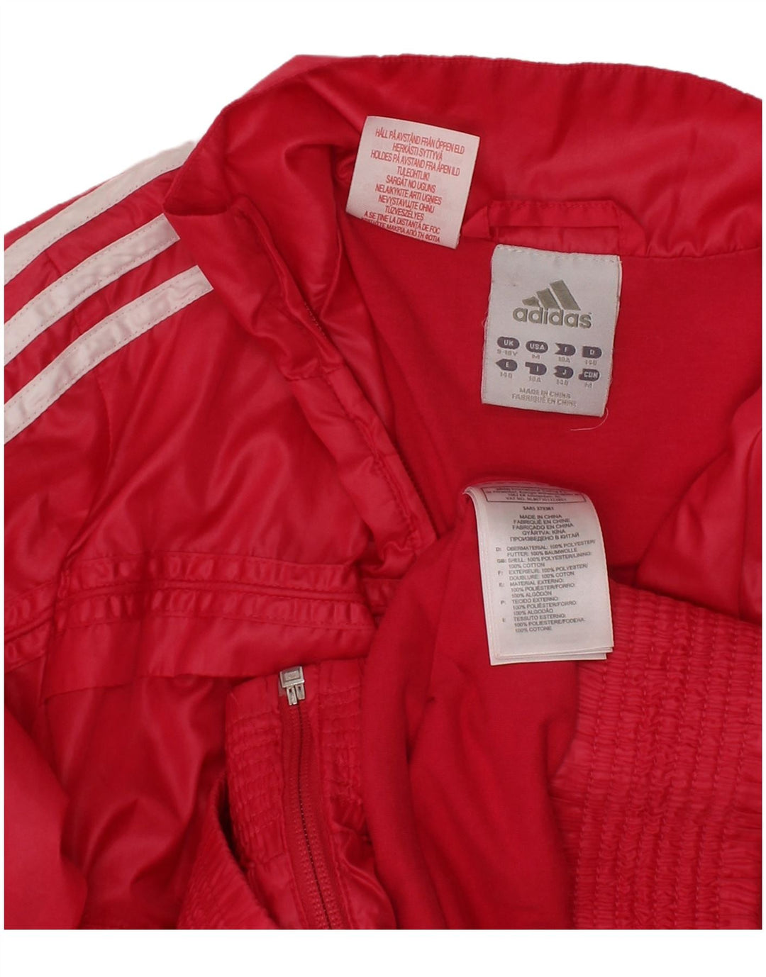 ADIDAS Meninas Três Listras Jaqueta Top 9-10 Anos Poliéster Rosa