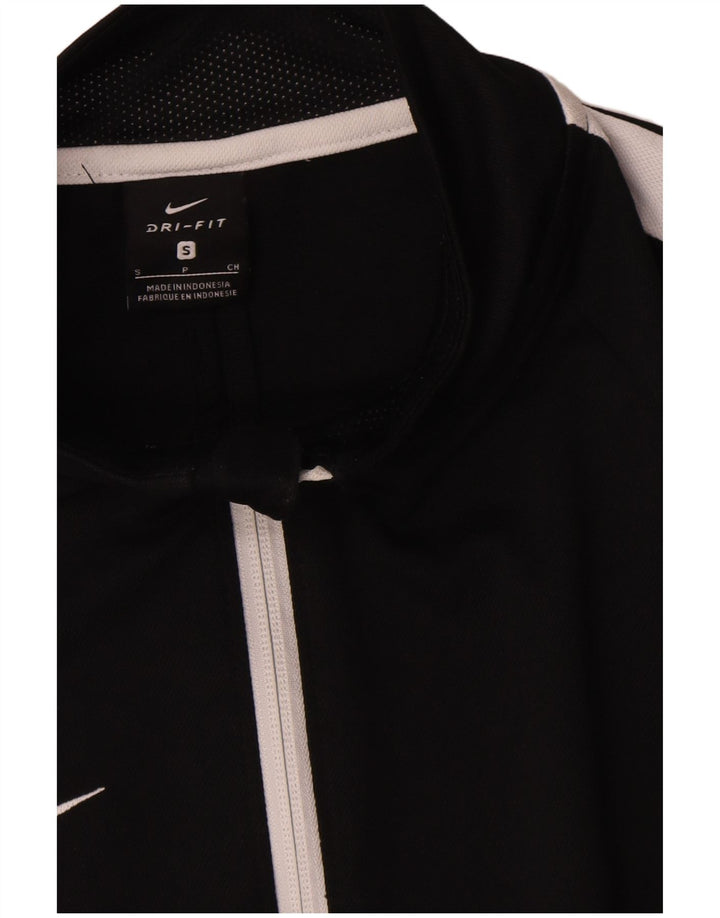 Nike Mens Dri Fit Tracksuit Top Jacket Pequeno Preto Colourblock Poliéster