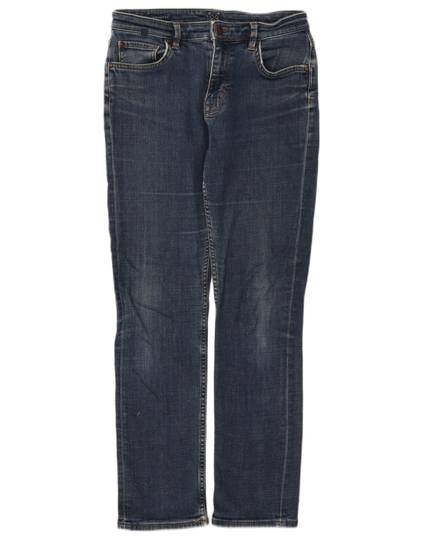 Jeans retos femininos Crew Clothing UK 10 pequeno W28 L28 azul