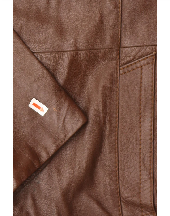 Casaco de couro militar masculino Camox IT 50 grande couro marrom