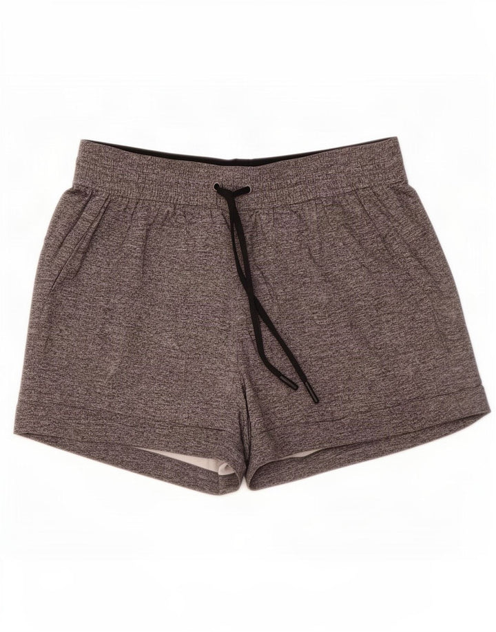 Shorts esportivos femininos Lululemon US 8 cinza médio manchado