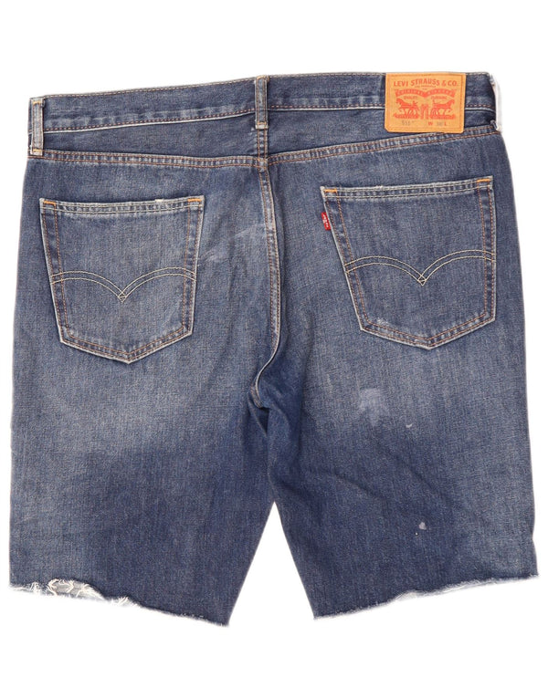 Shorts jeans masculino Levi's 511 Distressed W36 grande algodão azul