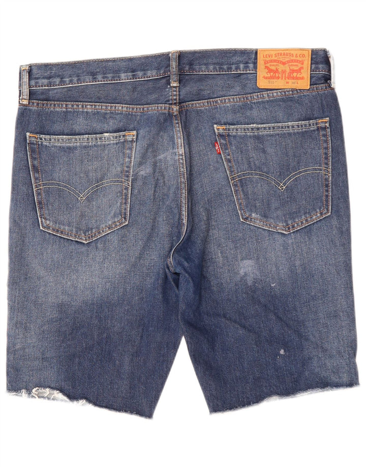 Shorts jeans masculino Levi's 511 Distressed W36 grande algodão azul