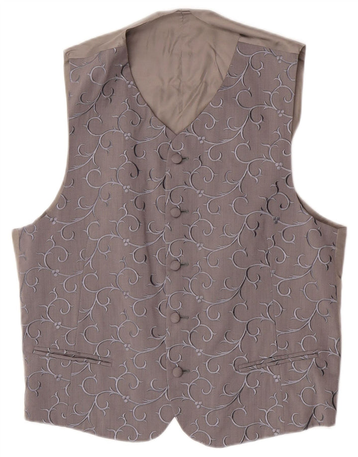 Colete masculino vintage médio cinza Paisley