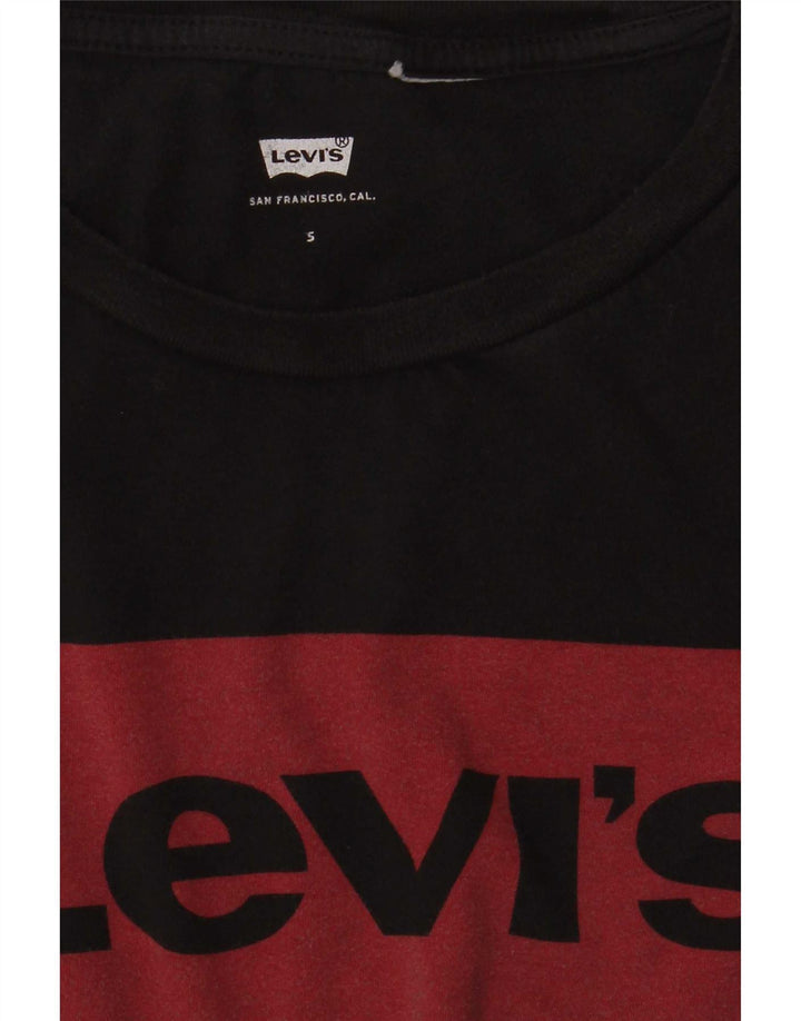 Camiseta feminina gráfica Levi's UK 10 pequena preta