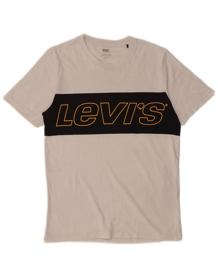 Camiseta gráfica masculina Levi's Top XS branco algodão colorblock