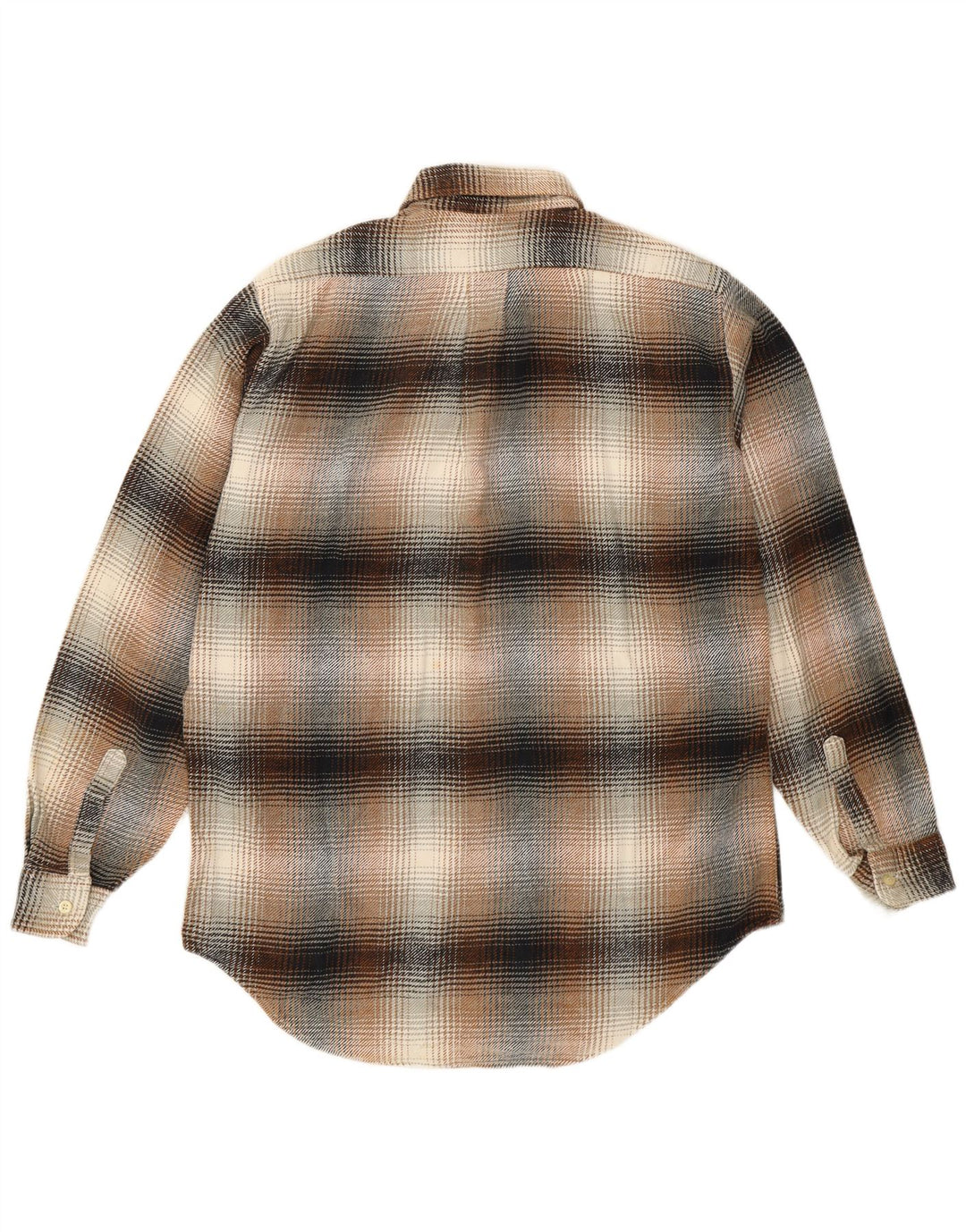 Camisa masculina de flanela Diadora xadrez marrom médio
