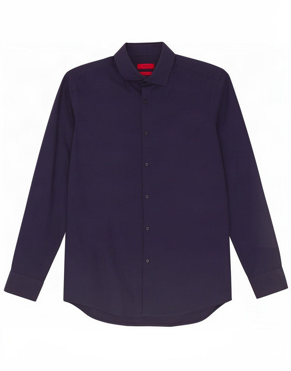 Camisa masculina Slim Fit Hugo Boss tamanho 42 16 1/2 grande algodão azul marinho