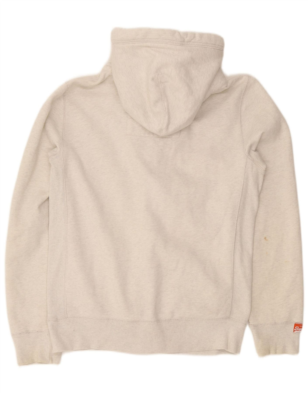 Suéter masculino Superdry com capuz e zíper gráfico médio algodão branco