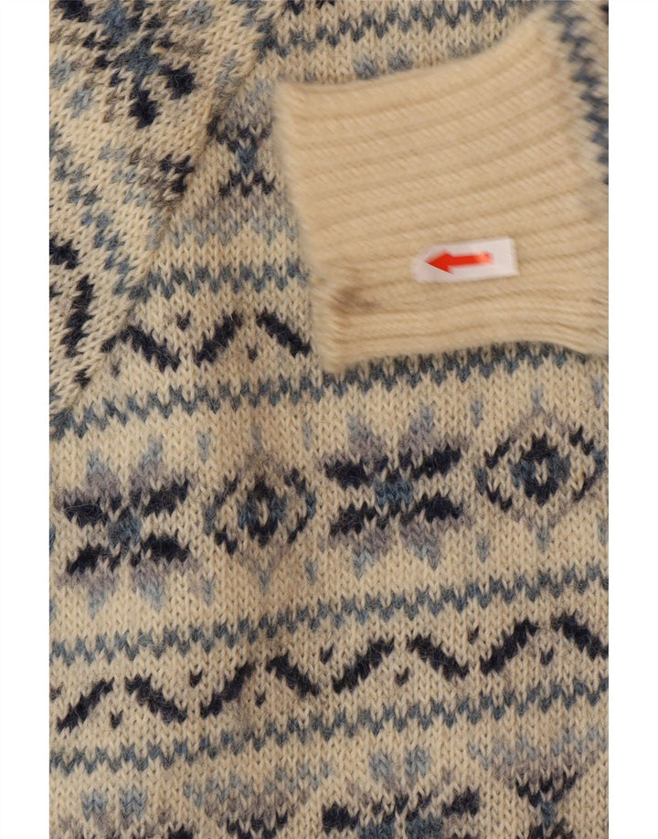 Suéter masculino Silvy com gola redonda IT 48 médio bege Fair Isle