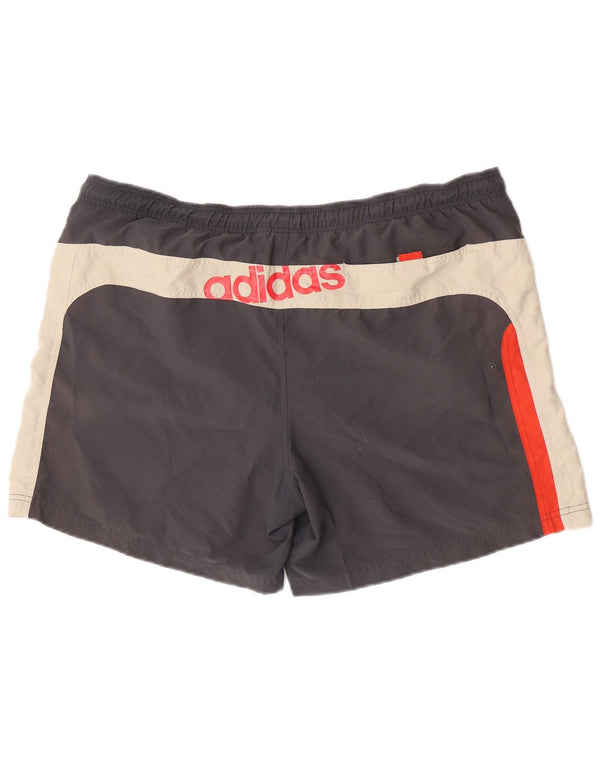 Shorts de natação masculino Adidas XL cinza colorblock poliéster