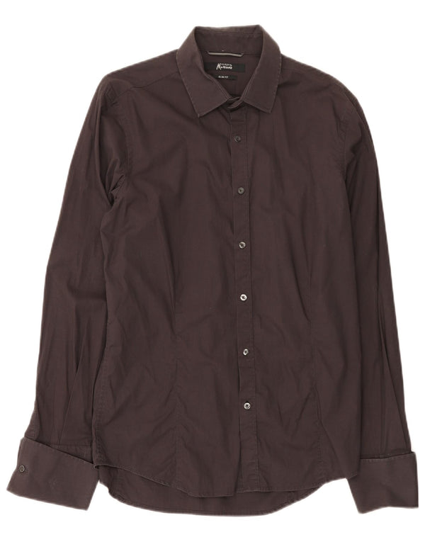 Camisa formal masculina Slim Fit Guess By Marciano de algodão marrom médio