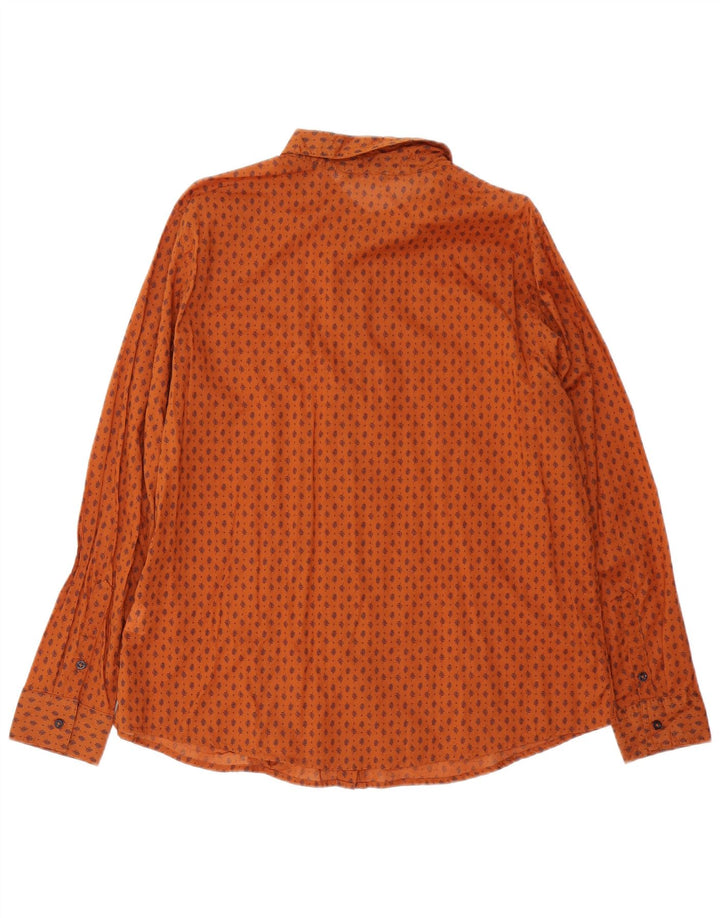 Camisa feminina BENETTON UK 18 XL marrom floral algodão