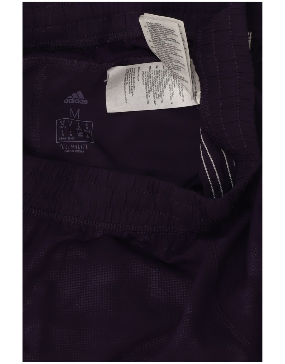 ADIDAS Womens Climalite Sport Shorts UK 12/14 Médio Roxo Poliéster