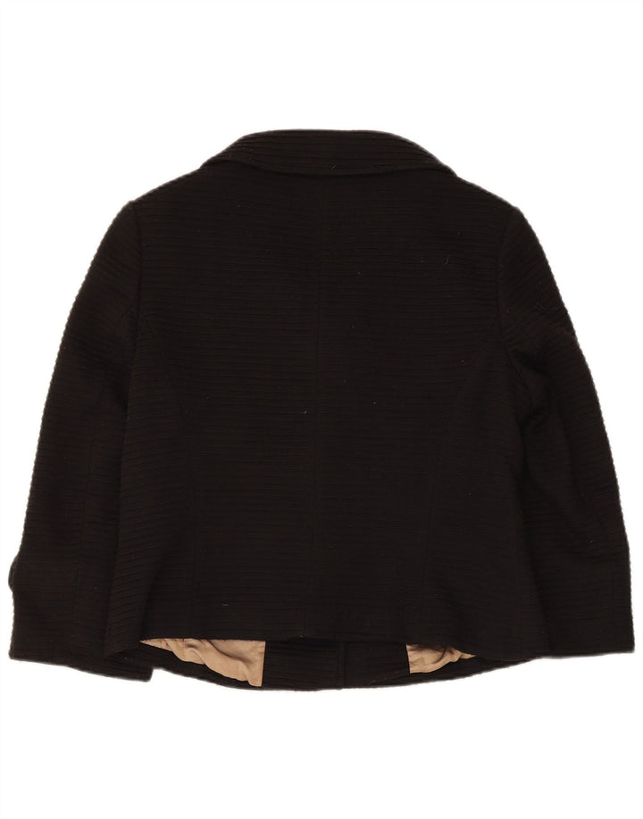 Jaqueta blazer feminina de manga 3/4 da Marks & Spencer Reino Unido 12 médio preto