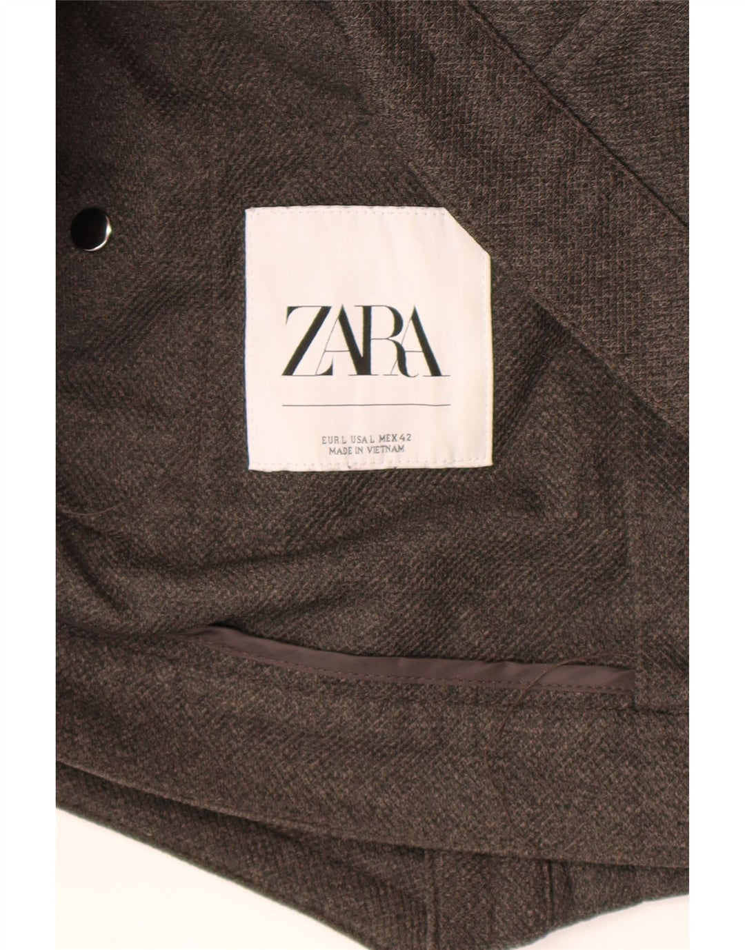 Jaqueta bomber Zara masculina com zíper acolchoado Reino Unido 40 grande cinza
