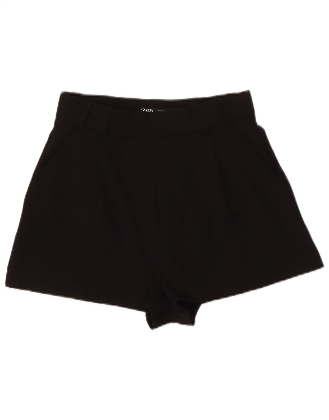 Zara Calça feminina cintura alta pequena W26 poliéster preto