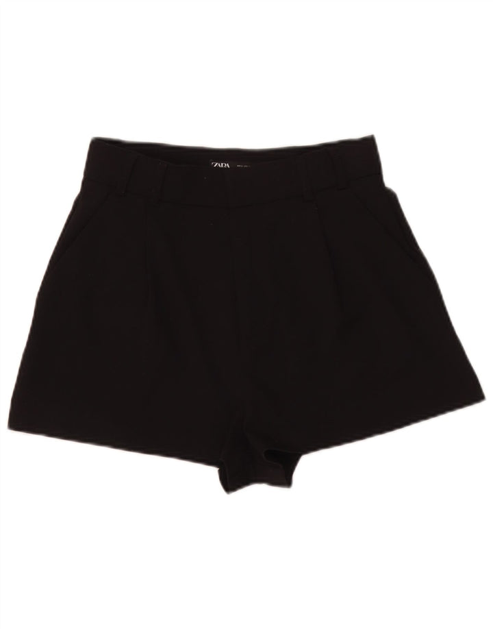 Zara Calça feminina cintura alta pequena W26 poliéster preto