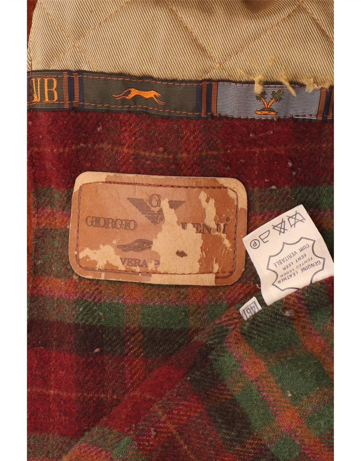 Jaqueta Parka feminina vintage de camurça com capuz grande IT 46 marrom grande