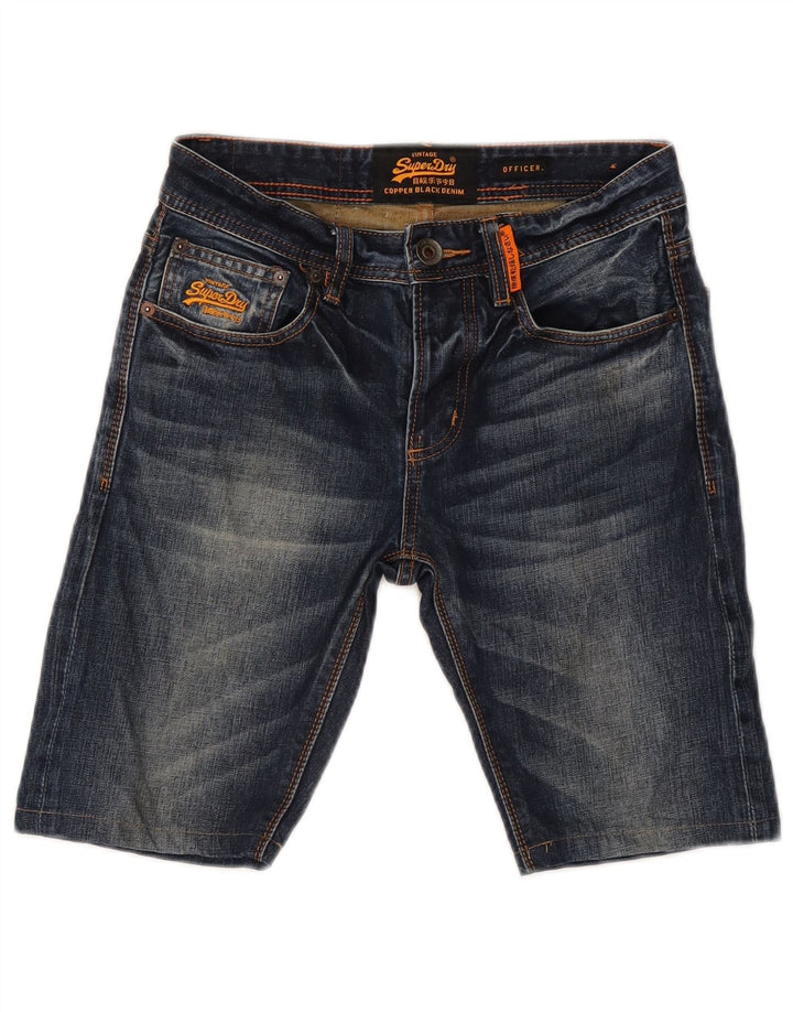 Shorts jeans oficial masculino SUPERDRY W28 pequeno algodão azul