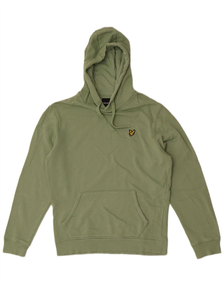 Lyle & Scott moletom com capuz masculino médio algodão verde