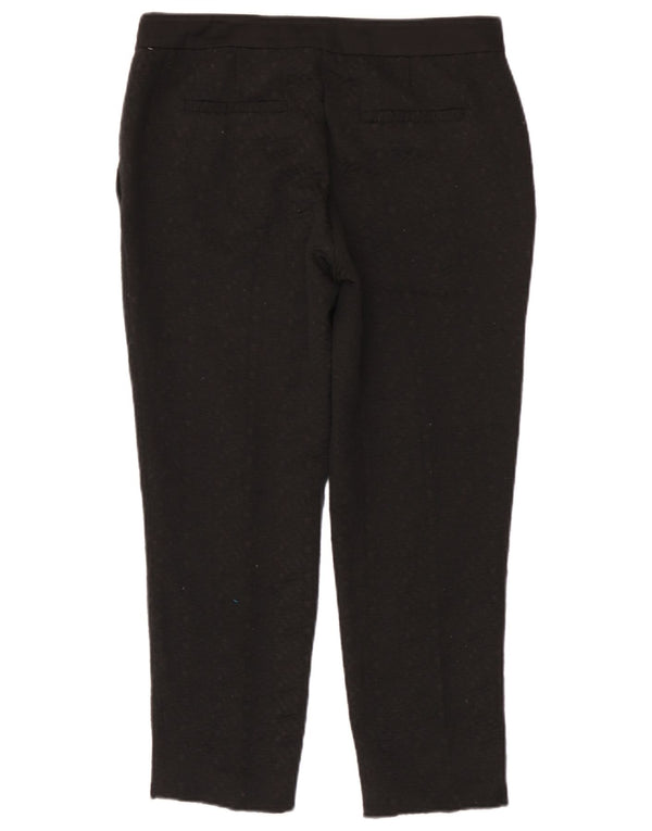 Calça feminina Zara Slim Cropped Médio W28 L25 Preto Poliéster Manchado