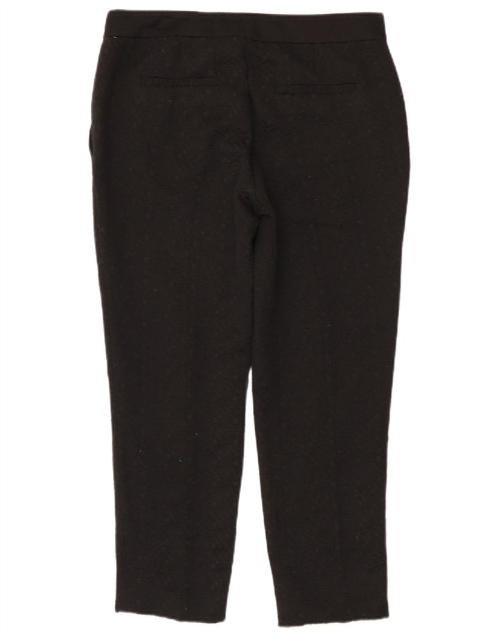 Calça feminina Zara Slim Cropped Médio W28 L25 Preto Poliéster Manchado