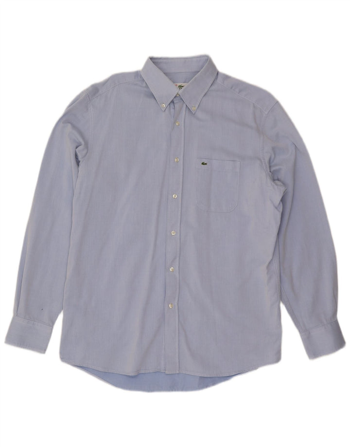 Camisa masculina LACOSTE Regular Fit tamanho 43 grande algodão azul
