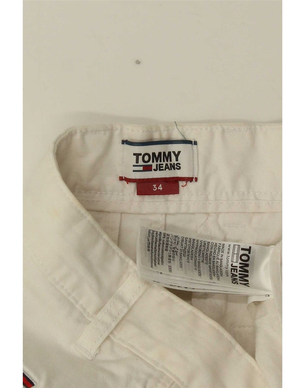 Tommy Hilfiger Mens Chino Shorts W34 Grande Algodão Branco