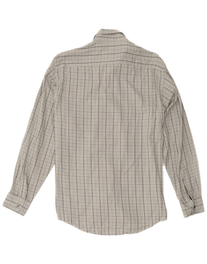 Camisa masculina Trussardi xadrez cinza médio
