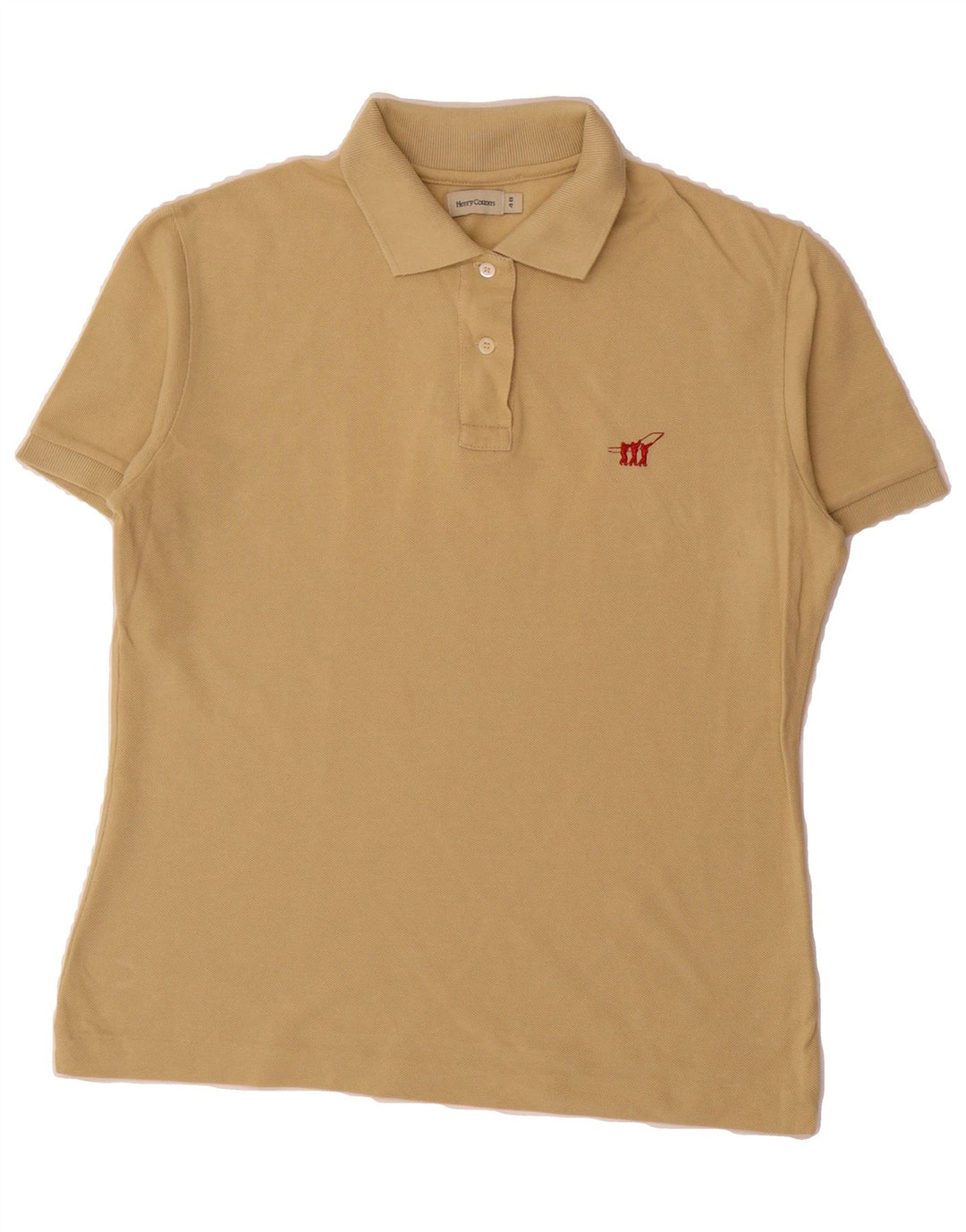 HENRY COTTONS Womens Polo Shirt IT 48 XL Beige Cotton Vintage Henry Cottons and Second-Hand Henry Cottons from Messina Hembry 