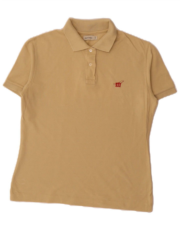 HENRY COTTONS Womens Polo Shirt IT 48 XL Beige Cotton Vintage Henry Cottons and Second-Hand Henry Cottons from Messina Hembry 