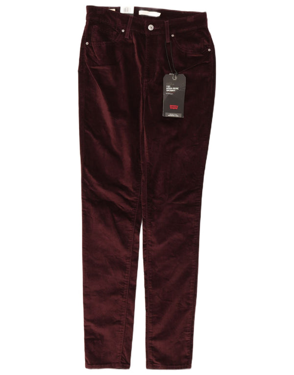 Calça Levi's Feminina 721 Cintura Alta Skinny Casual W29 L32 Algodão Borgonha