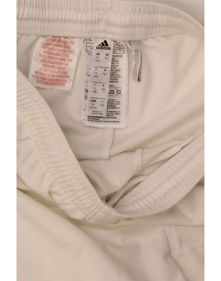 Shorts esportivos Adidas Boys Climalite 13-14 anos branco poliéster